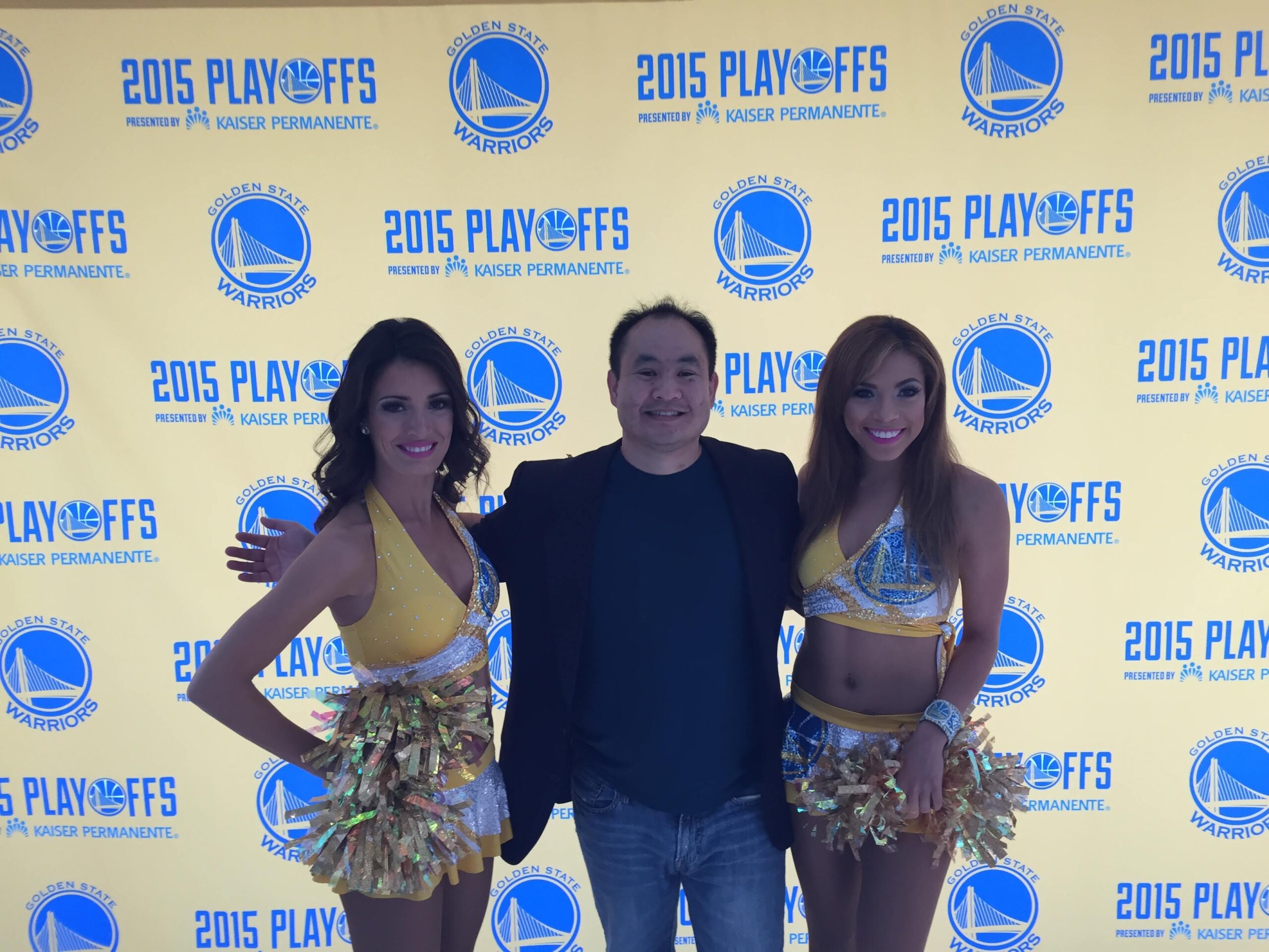 Dennis Yu at a Golden State Warriors playoff game