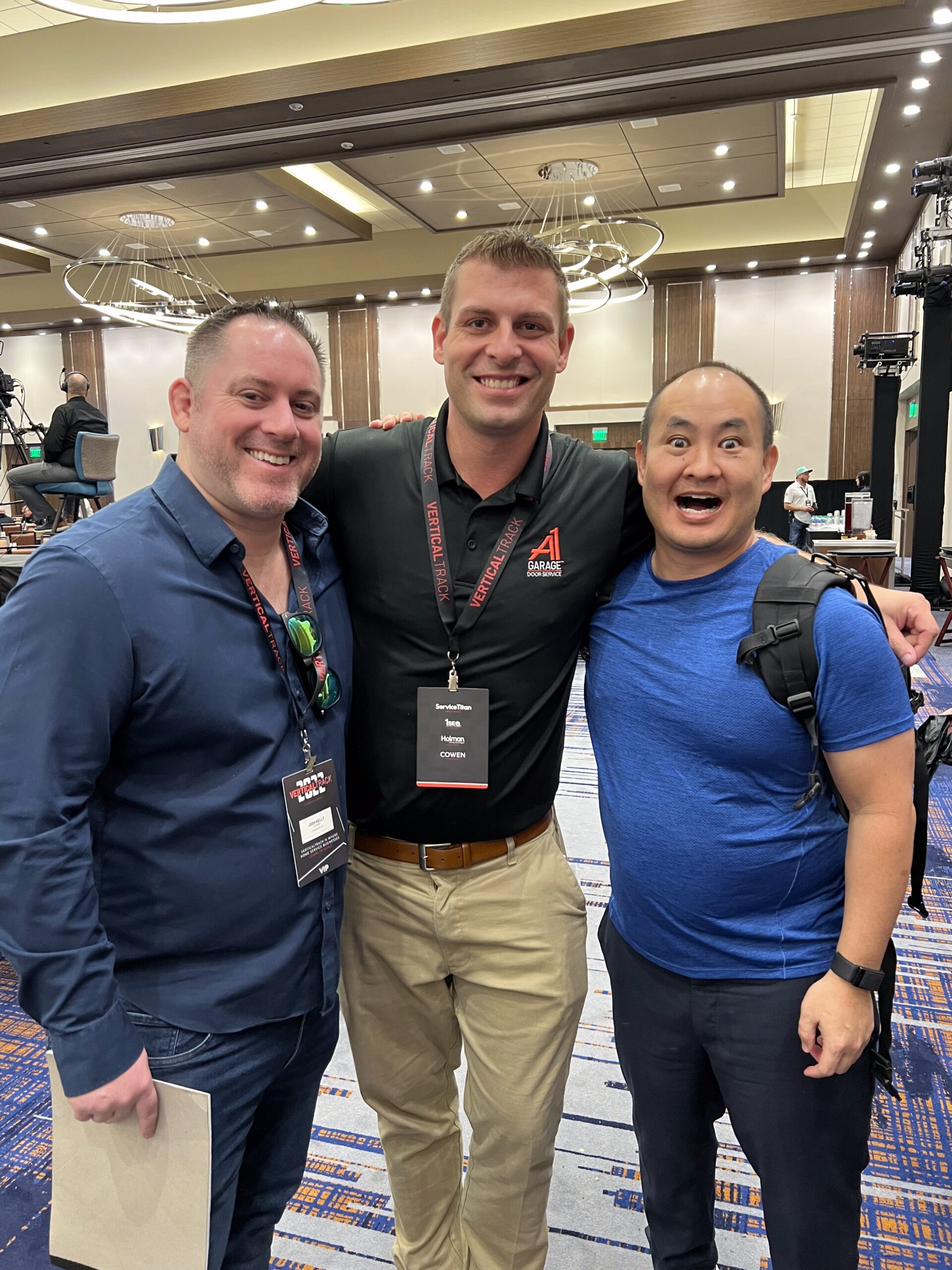 Dennis Yu with home-service industry operators at a conference